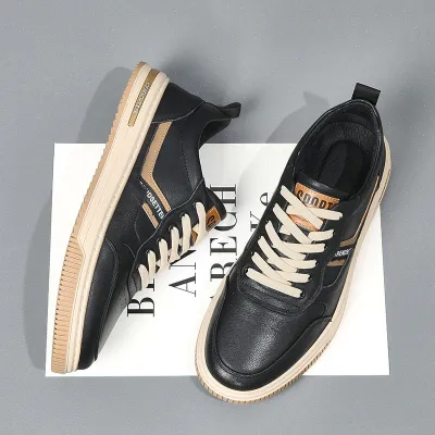 Cowhide Men’s Durable Genuine Leather Sneakers