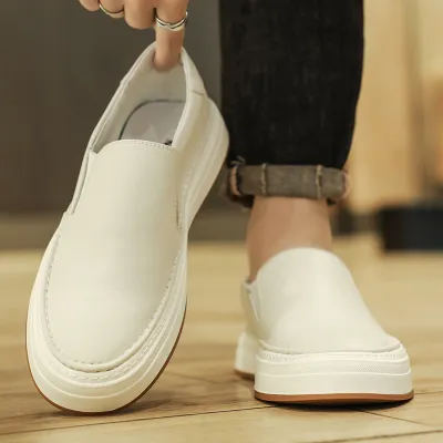 Genuine Leather Rubber Soft Sole Breathable Shoes
