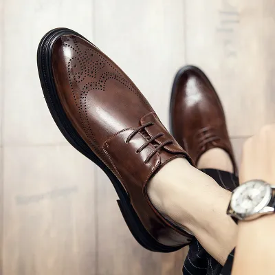 British Men's Soft Sole Leather Business Shoes