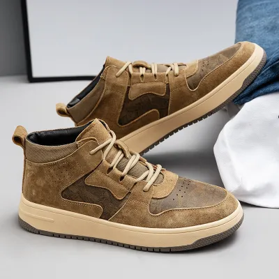 Men's Genuine Leather High-top Casual Shoes