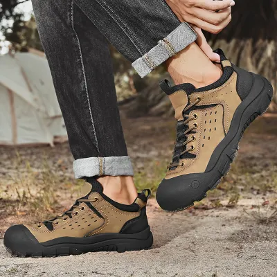 Outdoor Sports Leather Shoes - Non-Slip Hiking Boots