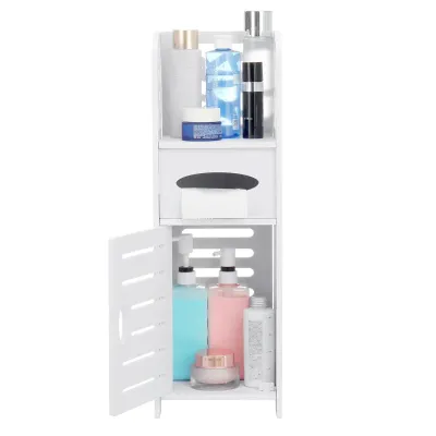 Storage Cabinet organizer stand,Floor Standing Narrow PVC Corner Storage Shelf Tower