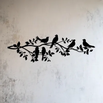 Birds on Branch| Metal Wall Decoration| Handmade Art Vintage Home Decor