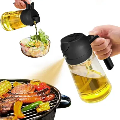 2IN1 OIL SPRAYER GLASS BOTTLE FOR COOKING