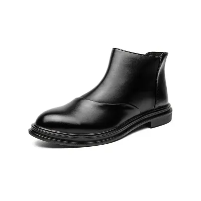 TOP POINTED LEATHER SHOES BLACK