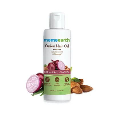 Mamaearth onion hair oil for hair regrowth & hair fall control with redensyl 100ml