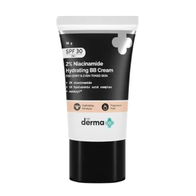 Derma co 2% Niacinamide Hydrating BB Cream with 1% Hyaluronic Acid Complex & Aquaxyl 30g