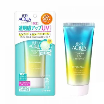 Rohto Skin Aqua Tone Up UV Essence Mint Green SPF50+ PA++++ 80g