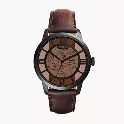 Fossil Townsman Automatic Dark Brown Leather Watch