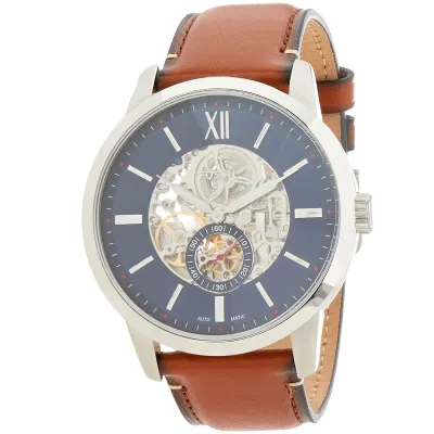 Fossil Men’s Mechanical Brown Leather Strap Watch