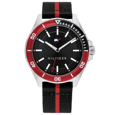 Tommy Hilfiger Logan Black Nylon Strap Men's Watch