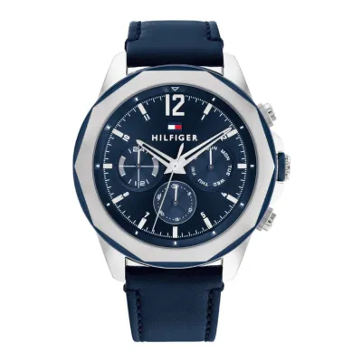 Tommy Hilfiger Jameson Blue Leather Strap Watch