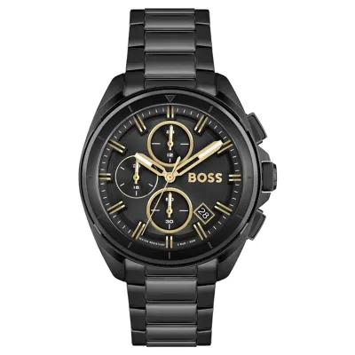 Hugo Boss Stainless Steel Volane Analog Black Dial Men's Watch