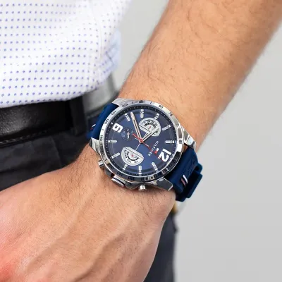 Tommy Hilfiger Men's Watch Blue Dial Blue Colored Stra