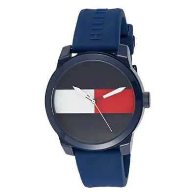 Tommy Hilfiger Denim Quartz Blue Dial Blue Rubber Strap Watch for Men