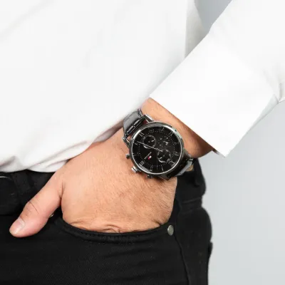 Tommy Hilfiger Men’s Quartz Leather Strap Black Dial Watch