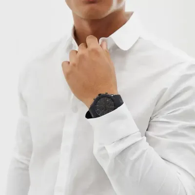 Hugo Boss Velocity Black Dial Black Rubber Strap Watch 