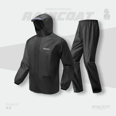 100% Waterproof Heat sealing Raincoat for Men (Black)