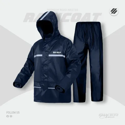 Double Part Roadmaster Raincoat (Navy Blue) - 100% Waterproof