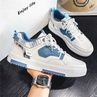 MEN'S LEATHER PANEL CASUAL SHOES 