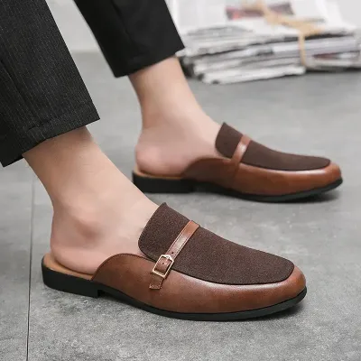 MEN'S BRITISH STYLE HALF-SLIP LEATHER SHOES