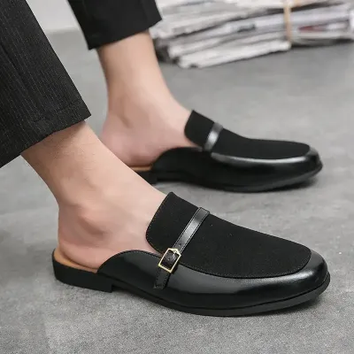 MEN'S BRITISH STYLE HALF-SLIP LEATHER SHOES