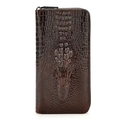 CROCODILE PATTERN LEATHER LONG WALLET