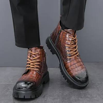 ALLIGATOR  PRINT LEATHER SHOES