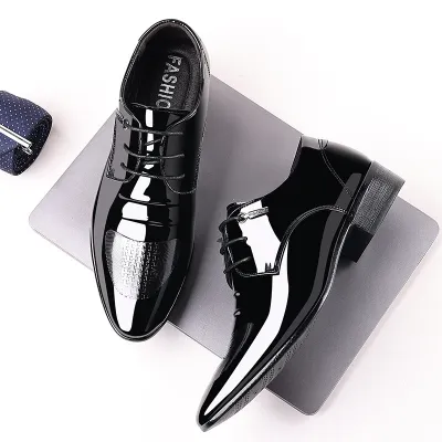 SPRING NEW SHINY LEATHER SHOES FOR MEN