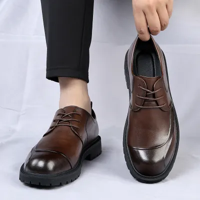  MEN'S BREATHABLE HEIGHT-ENHANCING LEATHER SHOES 