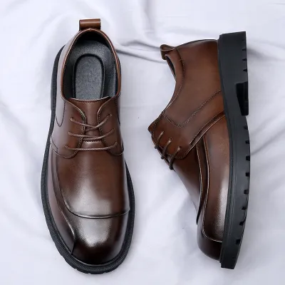  MEN'S BREATHABLE HEIGHT-ENHANCING LEATHER SHOES 