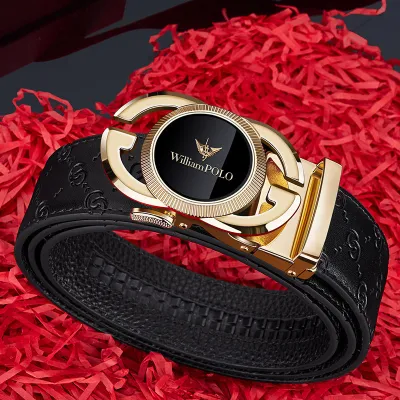  MEN'S PURE COWHIDE LEATHER AUTOMATIC BUCKLE