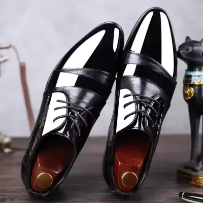MEN'S LARGE SIZE POINTED LEATHER SHOES