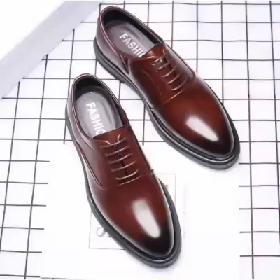 MEN'S BRITISH POINTED LEATHER DRESS SHOES