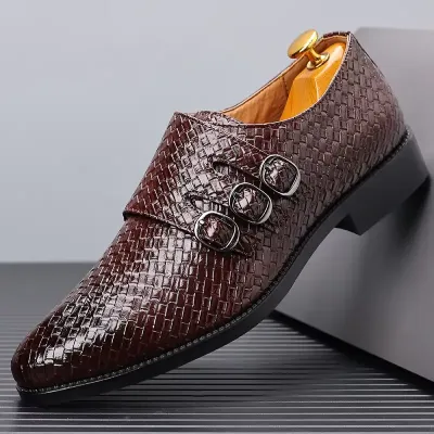 MEN'S THREE-BUTTON LEATHER SHOES