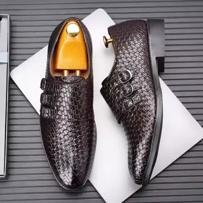 MEN'S THREE-BUTTON LEATHER SHOES