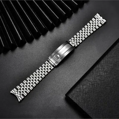 FIVE-BEAD STAINLESS STEEL 20MM WATCH STRAP PO-PD001FB