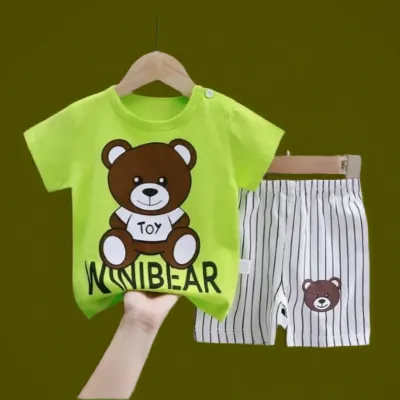 Bear Print T-shirt Set