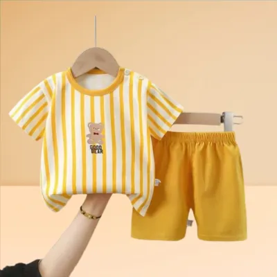 Yellow Strip T-shirt Set