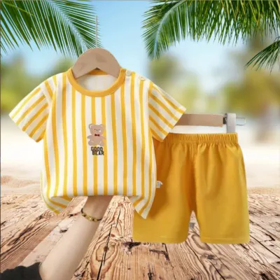 Yellow Strip T-shirt Set