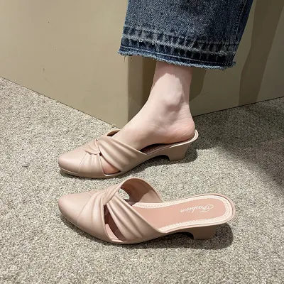 WOMEN'S SHOES HOLLOW LOW HEEL SANDALS