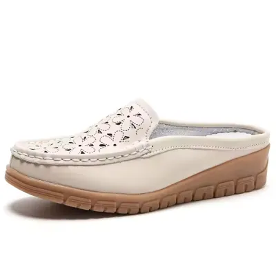 COWHIDE WEDGES SLIPPERS SHOES