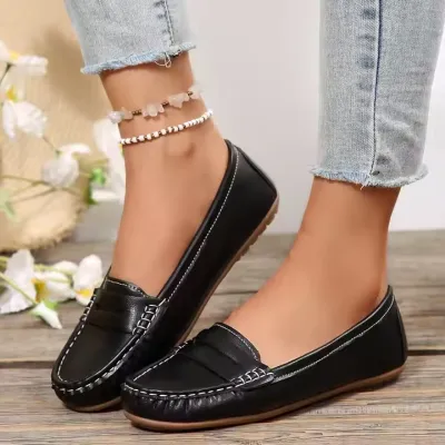 WOMEN'S LEATHER CASUAL FLAT SHOES