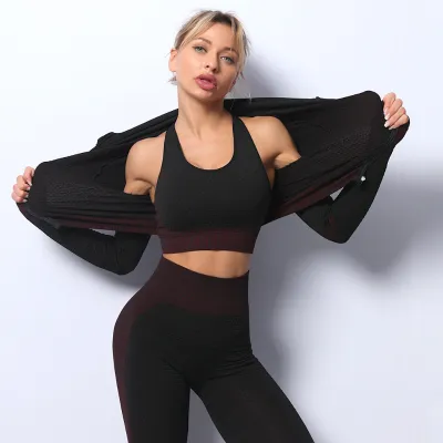 FITNESS VEST JACKET YOGA THREE-PIECE SET