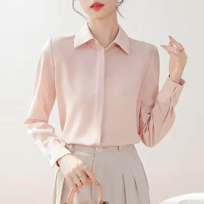 KOREAN STYLE LAPEL COLLAR BUTTON SHIRT