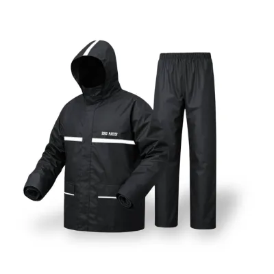 Double Part Roadmaster Raincoat (Black) - 100% Waterproof
