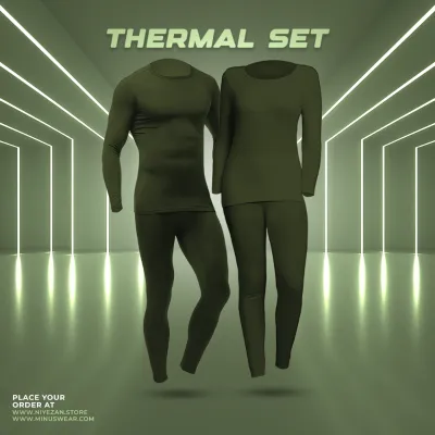 Unisex Premium Thermal 1 Set- Olive Green