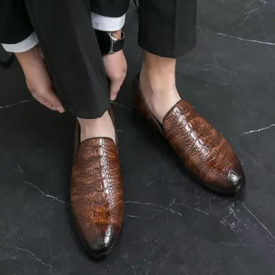 CROCODILE SKIN LOAFERS FOR MEN 