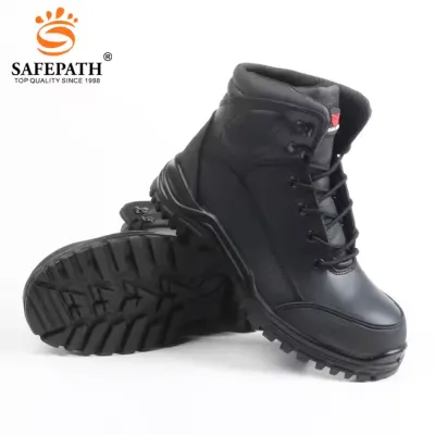 MEN CONSTRUCTION STEEL TOE LEATHER SAFETY BOOTS
