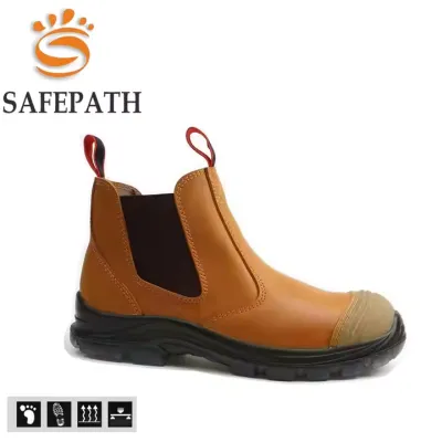 LOW CUT 4 INCH LEATHER NON SLIP WORK BOOTS SAFETY FOR MEN SHOES